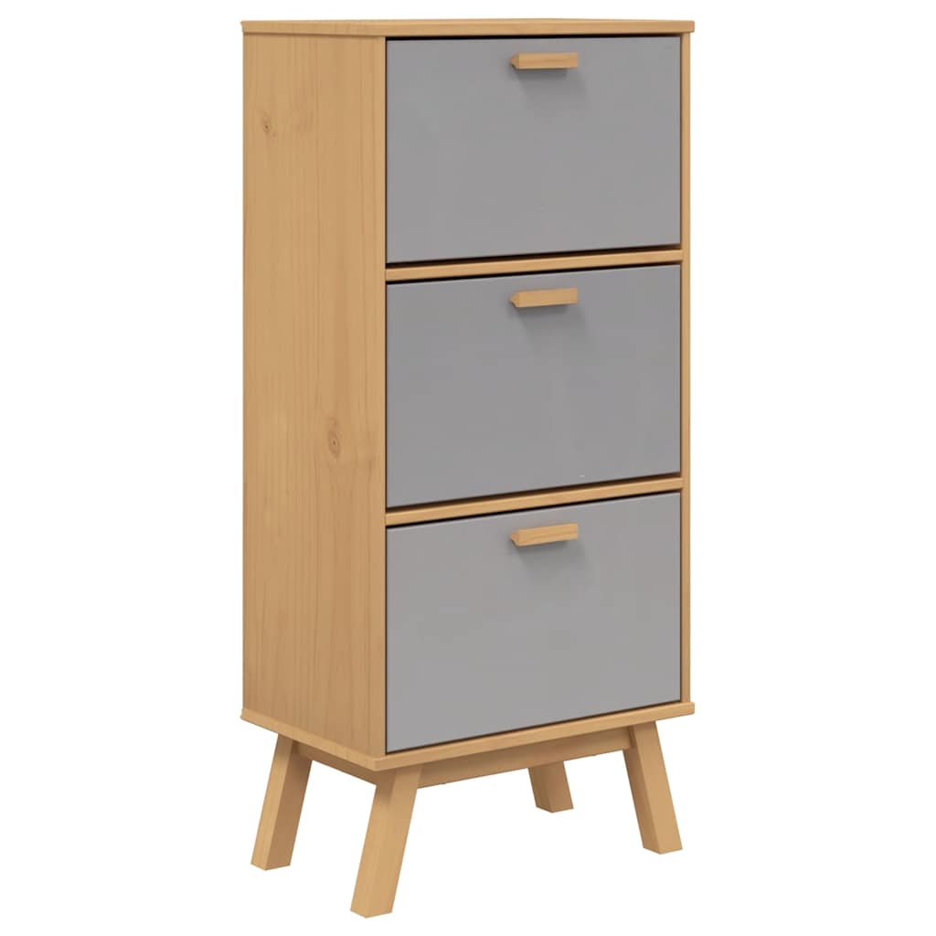 Vidaxl Shoe Cabinet Olden 55x35x120 cm borovice dřevo šedá a hnědá