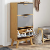 Vidaxx Schuhschrank Olden 55x35x120 cm Kiefernholz grau und braun