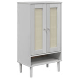 Vidaxl Cabinet da scarpe Senja 59.5x35x107 cm rattan look pino bianco