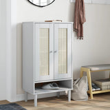 VidaXL Shoe cabinet Senja 59.5x35x107 cm Rattan look pine white white