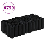 Sacs de merde de chien Vidaxl 750 PCS 30x20 cm en polyéthylène noir