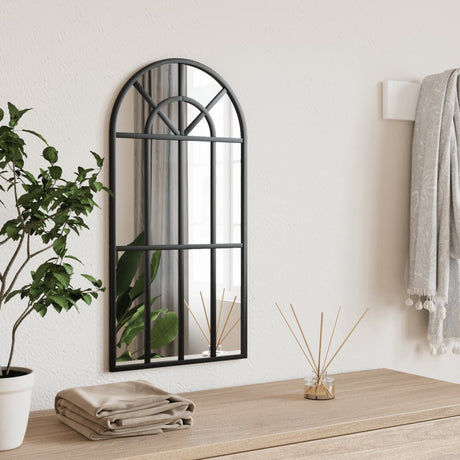 Vidaxx Wandspiegelbogen 30x60 cm Eisen schwarz