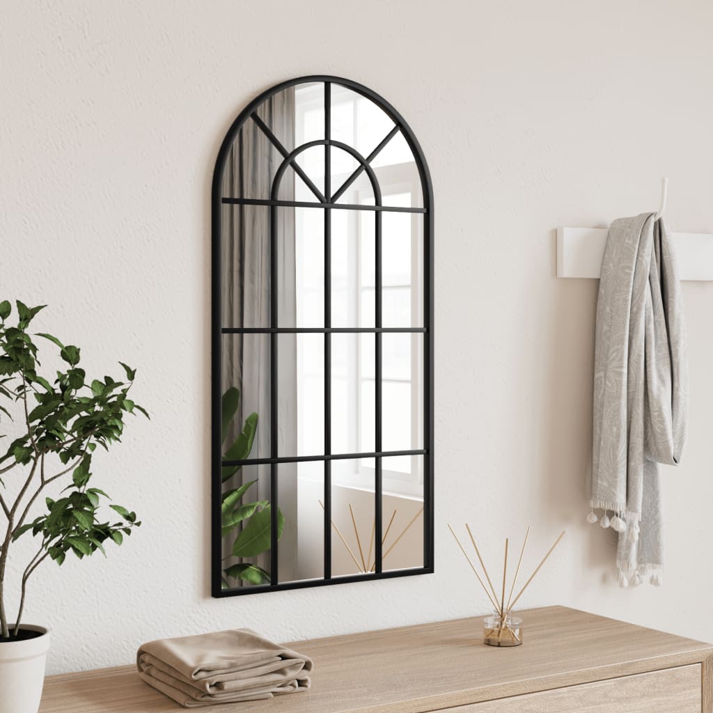 Vidaxl Mirror de pared boog 40x80 cm de hierro negro