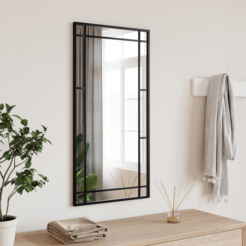 Vidaxl wall mirror rectangular 40x80 cm iron black