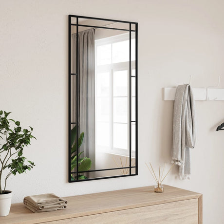 Vidaxx Wandspiegel rechteckig 50x100 cm Eisen schwarz