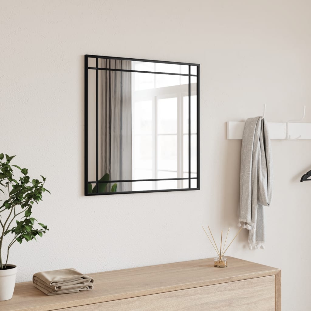 Vidaxl Wall Mirror Square 50x50 cm Żelazny czarny