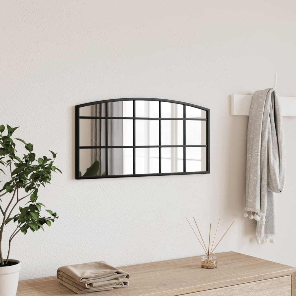 Vidaxx Wandspiegelbogen 60x30 cm Eisen schwarz