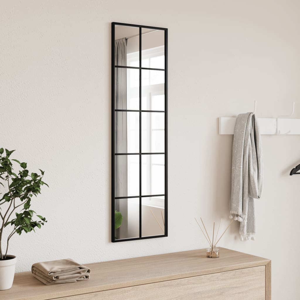 Vidaxx Wandspiegel rechteckig 30x100 cm Eisen schwarz