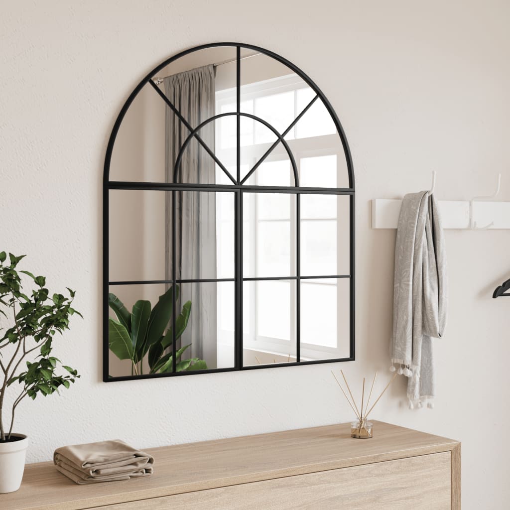 Vidaxl Mirror de pared boog 80x40 cm de hierro negro