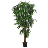 VidaXL Kunstplant mangoboom 600 bladeren 150 cm groen