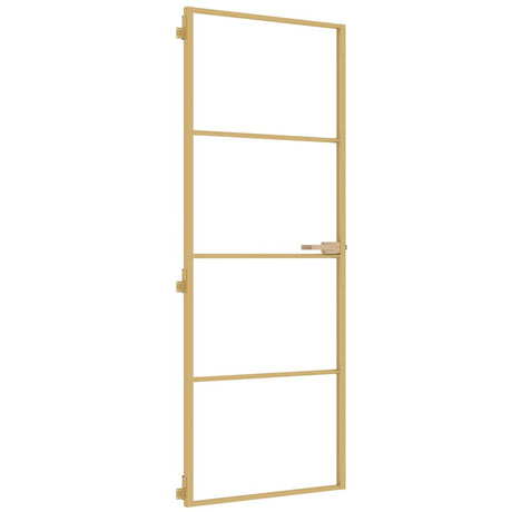 Vidaxx Innentür schmal 76x201,5 cm gehärtetes Glas und Aluminium goldfarben