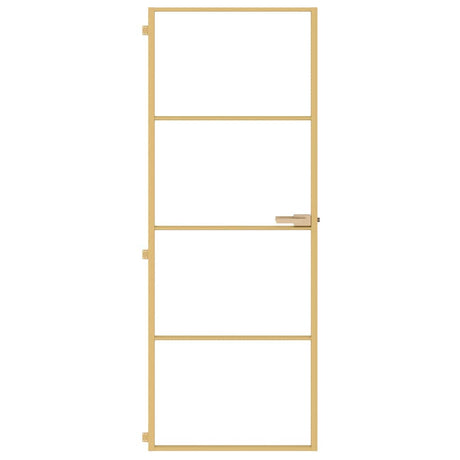 Vidaxx Innentür schmal 76x201,5 cm gehärtetes Glas und Aluminium goldfarben