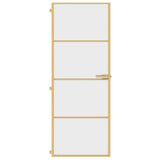 Vidaxl Porta interna stretta 76x201,5 cm in vetro temprato e colore in oro in alluminio