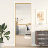 Vidaxx Innentür schmal 76x201,5 cm gehärtetes Glas und Aluminium goldfarben