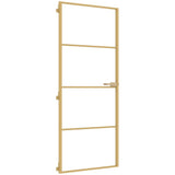 Vidaxx Innentür schmal 83x201,5 cm gehärtetes Glas und Aluminium goldfarben