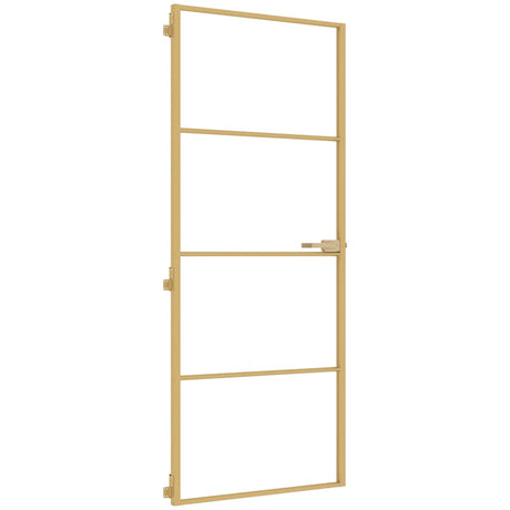 Vidaxx Innentür schmal 83x201,5 cm gehärtetes Glas und Aluminium goldfarben