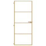 Vidaxx Innentür schmal 83x201,5 cm gehärtetes Glas und Aluminium goldfarben