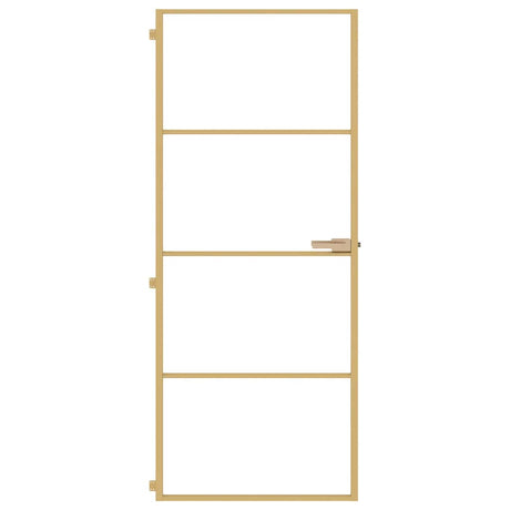 Vidaxx Innentür schmal 83x201,5 cm gehärtetes Glas und Aluminium goldfarben