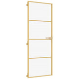 Vidaxx Innentür schmal 76x201,5 cm gehärtetes Glas und Aluminium goldfarben