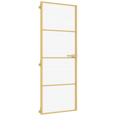 Vidaxx Innentür schmal 76x201,5 cm gehärtetes Glas und Aluminium goldfarben