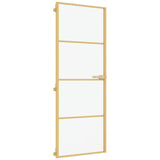 Vidaxl Porte intérieure étroite 76x201,5 cm Verre durci et couleur or en aluminium