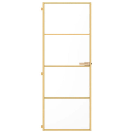 Vidaxx Innentür schmal 76x201,5 cm gehärtetes Glas und Aluminium goldfarben