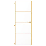 Vidaxl Porta interna stretta 76x201,5 cm in vetro temprato e colore in oro in alluminio