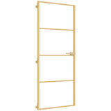 Vidaxx Innentür schmal 83x201,5 cm gehärtetes Glas und Aluminium goldfarben