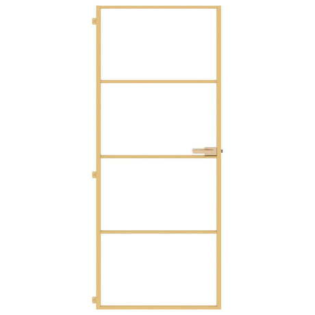 Vidaxx Innentür schmal 83x201,5 cm gehärtetes Glas und Aluminium goldfarben
