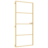 Vidaxx Innentür schmal 93x201,5 cm gehärtetes Glas und Aluminium goldfarben