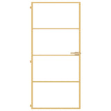 Vidaxl Porta interna stretta 93x201,5 cm in vetro temprato e colore in oro in alluminio