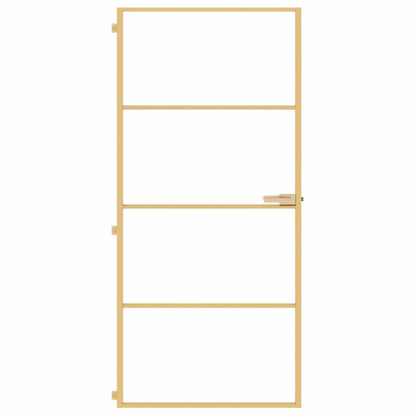 Vidaxx Innentür schmal 93x201,5 cm gehärtetes Glas und Aluminium goldfarben