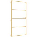 Vidaxl Porta interna stretta 102.5x201,5 cm in vetro indurito e oro in alluminio