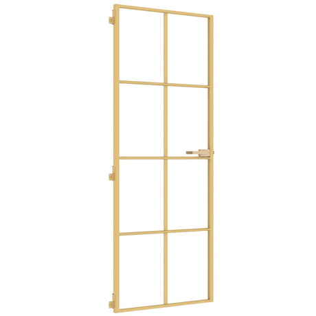 Vidaxx Innentür schmal 76x201,5 cm gehärtetes Glas und Aluminium goldfarben