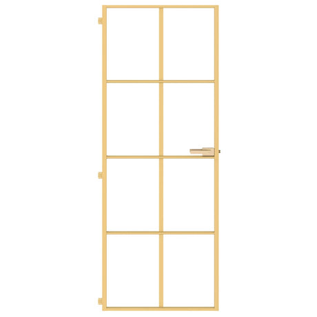 Vidaxx Innentür schmal 76x201,5 cm gehärtetes Glas und Aluminium goldfarben