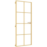 Vidaxx Innentür schmal 83x201,5 cm gehärtetes Glas und Aluminium goldfarben