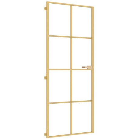 Vidaxx Innentür schmal 83x201,5 cm gehärtetes Glas und Aluminium goldfarben