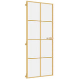 Vidaxl puerta interior estrecha 83x201.5 cm de vidrio endurecido y color de oro de aluminio