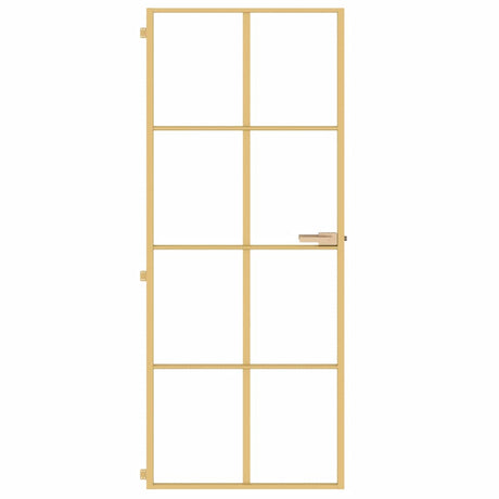 Vidaxx Innentür schmal 83x201,5 cm gehärtetes Glas und Aluminium goldfarben