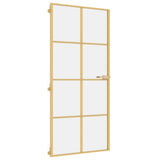 Vidaxx Innentür schmal 93x201,5 cm gehärtetes Glas und Aluminium goldfarben