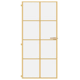 Vidaxl Porta interna stretta 93x201,5 cm in vetro temprato e colore in oro in alluminio