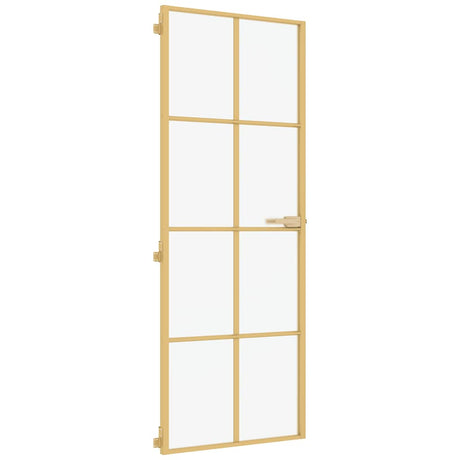 Vidaxx Innentür schmal 76x201,5 cm gehärtetes Glas und Aluminium goldfarben