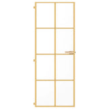 Vidaxx Innentür schmal 76x201,5 cm gehärtetes Glas und Aluminium goldfarben