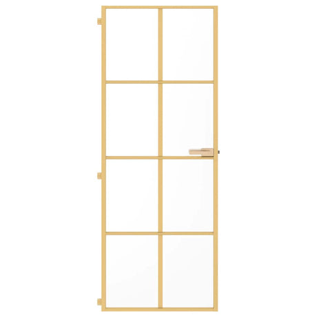 Vidaxx Innentür schmal 76x201,5 cm gehärtetes Glas und Aluminium goldfarben