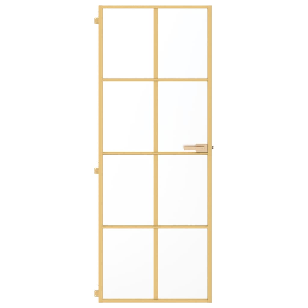 Vidaxl inner door narrow 76x201.5 cm hardened glass and aluminum gold color