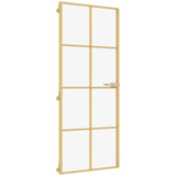 Vidaxl inner door narrow 83x201.5 cm hardened glass and aluminum gold color