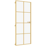 Vidaxx Innentür schmal 83x201,5 cm gehärtetes Glas und Aluminium goldfarben
