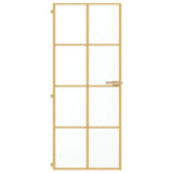 Vidaxx Innentür schmal 83x201,5 cm gehärtetes Glas und Aluminium goldfarben