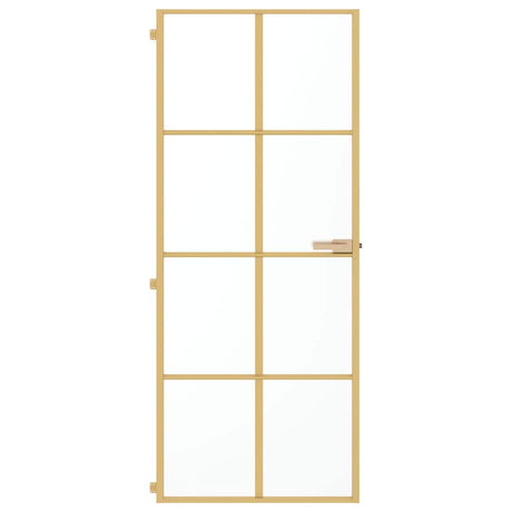 Vidaxx Innentür schmal 83x201,5 cm gehärtetes Glas und Aluminium goldfarben