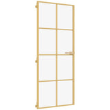 Vidaxx Innentür schmal 93x201,5 cm gehärtetes Glas und Aluminium goldfarben